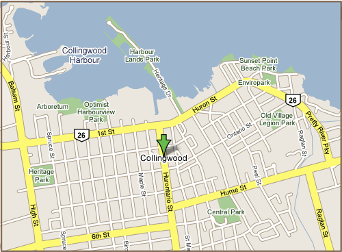 Map to Naturopathic Clinic in&nbsp;Collingwood,&nbsp;ON